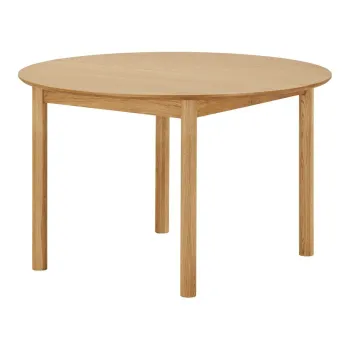 Masa de dining rotunda extensibila cu aspect de lemn de stejar cu blat suplimentar o 120 cm Bundaberg - House Nordic imagine