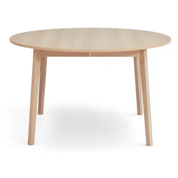 Masa de dining rotunda extensibila cu aspect de lemn de stejar cu blat suplimentar o 130 cm Single - Hammel Furniture imagine