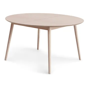 Masa de dining rotunda extensibila cu aspect de lemn de stejar cu blat suplimentar o 135 cm Meza - Hammel Furniture imagine