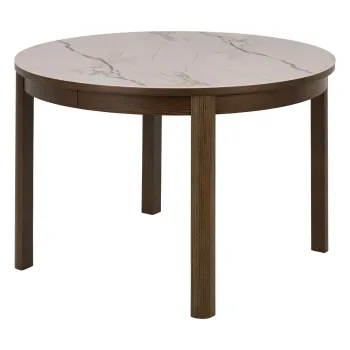Masa de dining rotunda extensibila cu blat ceramic o 120 cm Southampton - Actona imagine