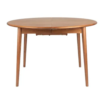 Masa de dining rotunda extensibila cu blat cu aspect de lemn de nuc cu blat suplimentar o 120 cm Twist - Zuiver imagine