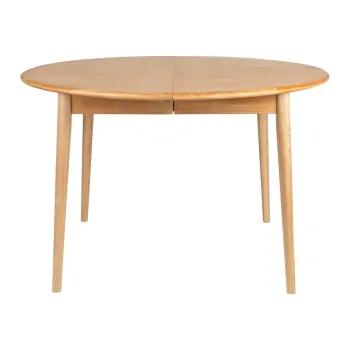 Masa de dining rotunda extensibila cu blat cu aspect de lemn de stejar cu blat suplimentar o 120 cm Twist - Zuiver imagine