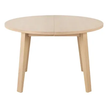 Masa de dining rotunda extensibila cu blat cu aspect de lemn de stejar o 120 cm A-Line - Actona imagine