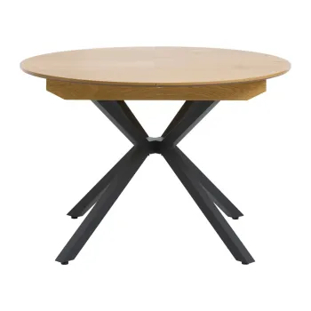 Masa de dining rotunda extensibila cu blat suplimentar o 120 cm Cesura - Unique Furniture imagine