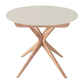 Masa de dining rotunda extensibila cu blat suplimentar o 90 cm Jubi - Ragaba imagine