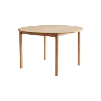 Masa de dining rotunda extensibila din lemn de stejar cu blat suplimentar o 120 cm Noor - Hammel Furniture imagine