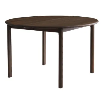Masa de dining rotunda extensibila din lemn de stejar cu blat suplimentar o 120 cm Noor - Hammel Furniture imagine