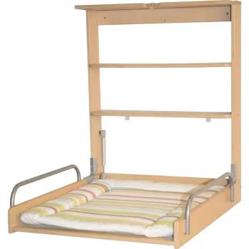 Masa de infasat suspendata in culoare naturala cu aspect de lemn de fag Dschungelbaby - Roba imagine