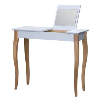 Masa de toaleta cu oglinda Ragaba Dressing Table, lungime 85 cm, gri deschis imagine