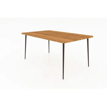Masa dining din lemn de stejar 200x90 cm Kula - The Beds imagine