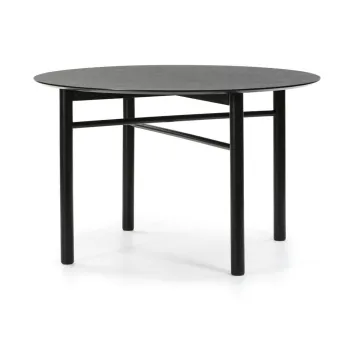 Masa dining rotunda Teulat Junco, o 120 cm, negru imagine