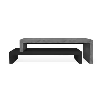 Masa dubla TV TemaHome Cliff, 125 x 20 cm, negru - gri imagine