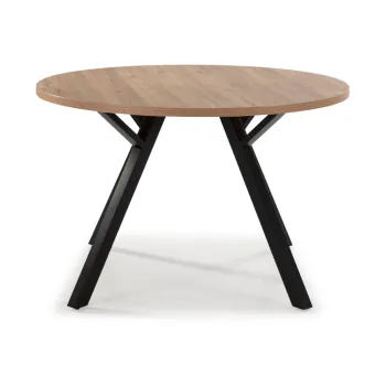 Masa rotunda de sufragerie cu aspect de stejar o 120 cm Beni - Marckeric imagine