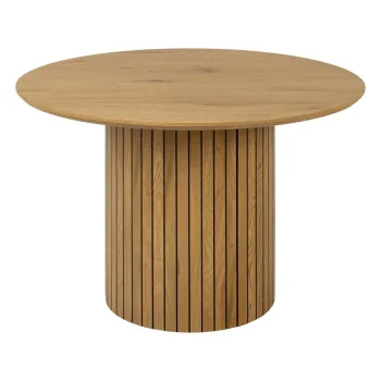 Masa rotunda de sufragerie cu blat in decor de stejar o 120 cm Yale - Actona imagine