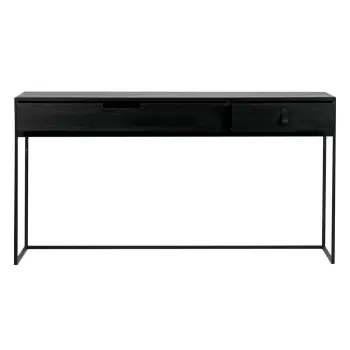 Masa tip consola din lemn de stejar WOOOD Silas, negru imagine