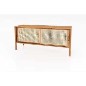 Masa TV din lemn de stejar 142x64 cm Pola - The Beds imagine