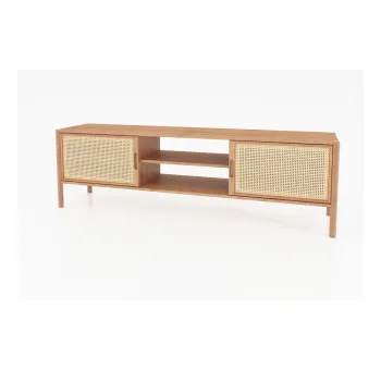 Masa TV din lemn de stejar 204x64 cm Pola - The Beds imagine