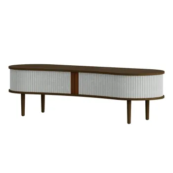 Masa TV gri/maro cu aspect de lemn de stejar 140x40 cm Audacious - UMAGE imagine