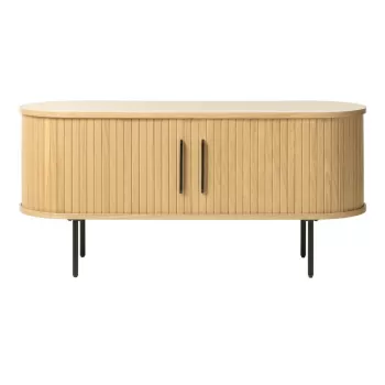 Masa TV in culoare naturala cu aspect de lemn de stejar 120x56 cm Nola - Unique Furniture imagine