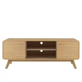 Masa TV in culoare naturala cu aspect de lemn de stejar 140x53 cm Cassie - Storaa imagine