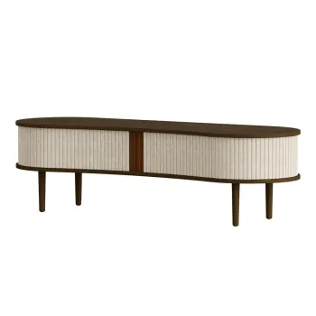 Masa TV maro/bej cu aspect de lemn de stejar 140x40 cm Audacious - UMAGE imagine