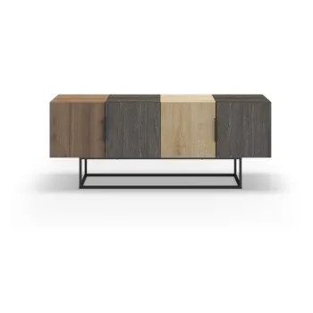 Masa TV maro/in culoare naturala cu aspect de lemn de stejar 140x55 cm Titan - Marckeric imagine