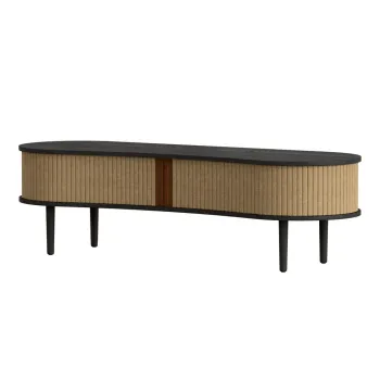 Masa TV maro/maro deschis cu aspect de lemn de stejar 140x40 cm Audacious - UMAGE imagine