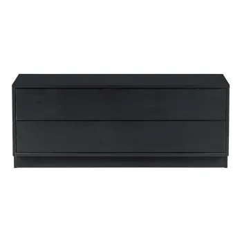 Masa TV modulara neagra din lemn masiv de pin 100x40 cm Finca - WOOOD imagine