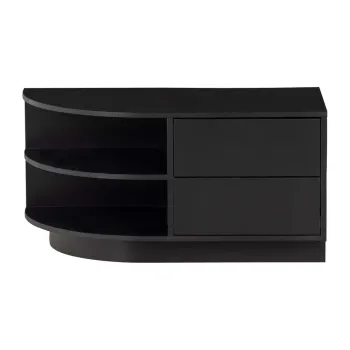 Masa TV modulara neagra din lemn masiv de pin 78x40 cm Finca - WOOOD imagine