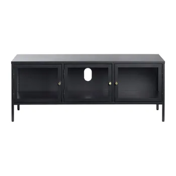 Masa TV neagra din metal 132x52 cm Carmel - Unique Furniture imagine