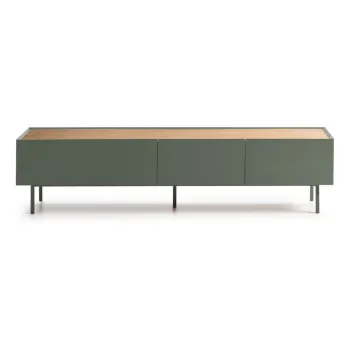 Masa TV verde/in culoare naturala cu aspect de lemn de stejar 180x45 cm Arista - Teulat imagine