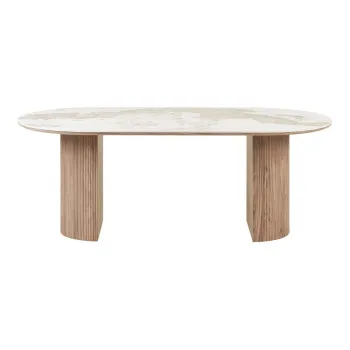 MasAde dining cu blat cu aspect de marmurA100x210 cm Athens aEURHouse Nordic imagine