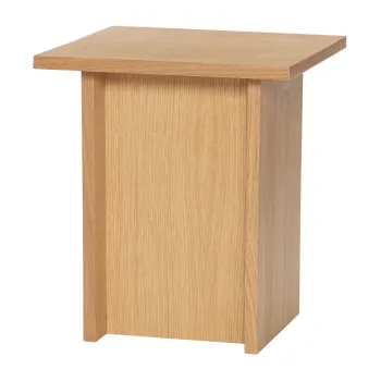 Masuta auxiliara cu aspect de lemn de stejar 35x35 cm Straight - Hubsch imagine