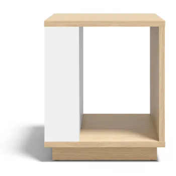 Masuta auxiliara cu aspect de lemn de stejar 40x40 cm Ella - TemaHome imagine