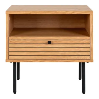 Masuta auxiliara cu blat cu aspect de lemn de stejar 40x50 cm Kyoto - House Nordic imagine