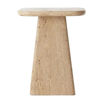 Masuta auxiliara cu blat din piatra 40x40 cm Kepami - Light & Living imagine