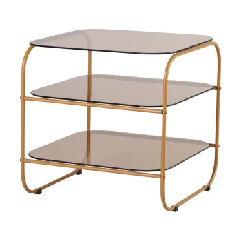 Masuta auxiliara cu blat din sticla 41x41 cm Echo - Hubsch imagine