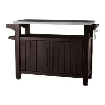 Masuta auxiliara de gradina Keter, 134 x 90 cm, maro imagine