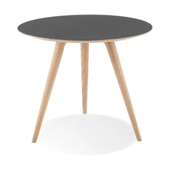 Masuta auxiliara din lemn de stejar cu blat negru Gazzda Arp, O 55 cm imagine