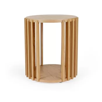 Masuta auxiliara din lemn de stejar Woodman Drum, o 53 cm imagine