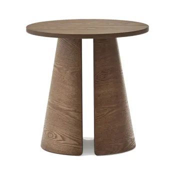 Masuta auxiliara rotunda cu aspect de lemn de frasin o 50 cm Cep - Teulat imagine