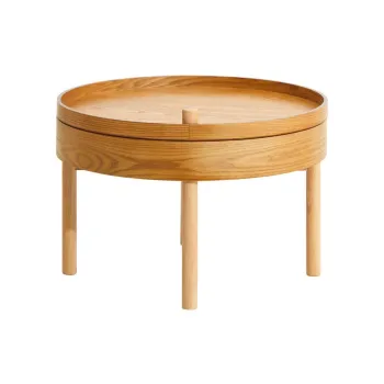 Masuta auxiliara rotunda cu aspect de lemn de pin o 60 cm Viborg - Premier Housewares imagine