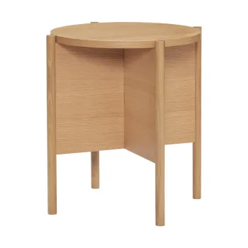 Masuta auxiliara rotunda cu aspect de lemn de stejar o 45 cm Heritage - Hubsch imagine