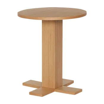 Masuta auxiliara rotunda cu aspect de lemn de stejar o 45 cm Koohi - Hubsch imagine
