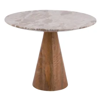 Masuta auxiliara rotunda cu blat cu aspect de marmura o 40 cm Force - Leitmotiv imagine