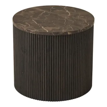 Masuta auxiliara rotunda cu blat cu aspect de marmura o 45 cm Rota - House Nordic imagine