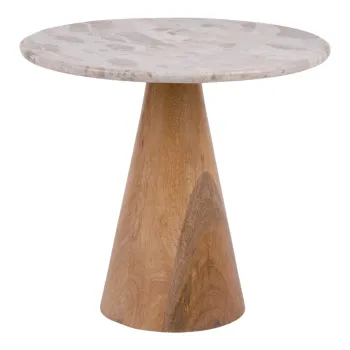 Masuta auxiliara rotunda cu blat cu aspect de marmura o 50 cm Force - Leitmotiv imagine