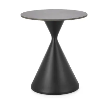 Masuta auxiliara rotunda cu blat cu aspect de marmura o 50 cm Joona - Bizzotto imagine