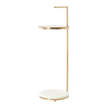 Masuta auxiliara rotunda cu blat din marmura o 26 cm Leda - Light & Living imagine