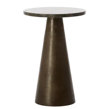 Masuta auxiliara rotunda cu blat din marmura o 29 cm Ynez - Light & Living imagine
